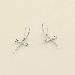 Pendientes largos DRAGONFLY - Plateado