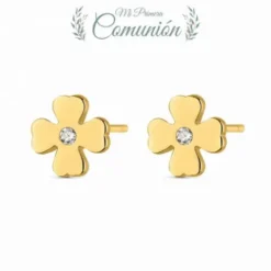 Pendientes Margarita Plata Dorada Circonita