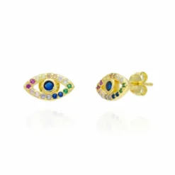 Pendientes Ojo Turco Circonitas Multicolor