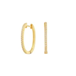 Pendientes Ovalados Bañado en Oro 20x16mm