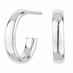 Pendientes Plata Aro Media Caña Tubo