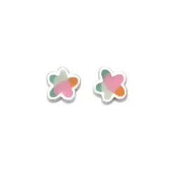 Pendientes presión flor Aqua pasteles AGATHA RUIZ DE LA PRADA