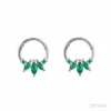 Pendientes Tragus Plata Circonitas Verdes