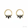 Pendientes Tragus Plata Dorada Circonitas Negras