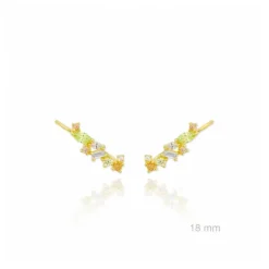 Pendientes Trepadores Multicolor dorados