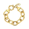 Pulsera acero dorado óvalos