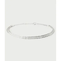 Pulsera cadena de plata doble sparkle PDPAOLA