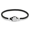 Pulsera Calvin Klein Hombre Cuero Negro Trenzado y Acero inoxidable