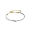 Pulsera de acero con IP dorado y un diamante