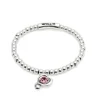 Pulsera de bolas bañadas en plata de ley con cristal rosa Uno de 50