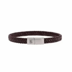 Pulsera de cuero marrón Riley - LBR004-40E