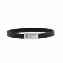 Pulsera de cuero Riley negra - LBR001-40E