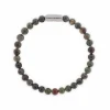 Pulsera de piedra preciosa redonda de 6 mm de color natural con sangre de dragón - SBNN/004