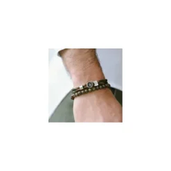 Pulsera de piedra preciosa redonda de 6 mm de color natural con sangre de dragón - SBNN/004