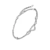 Pulsera doble corazón Lotus Silver