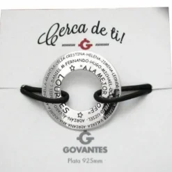 Pulsera Donut Plata Piel Personalizada