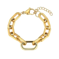 Pulsera eslabon acero dorado
