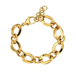 Pulsera eslabones acero dorado