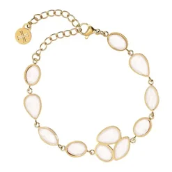 Pulsera gotas blancas acero ANARTXY