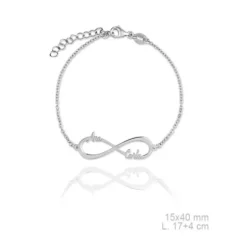 Pulsera Infinito Plata dos nombres