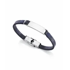 Pulsera Next de acero y cuero color azul VICEROY