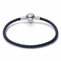 Pulsera Pandora Cuero Trenzado Azul - 592790C01