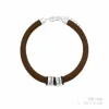 Pulsera Piel Personalizada Tubos Plata