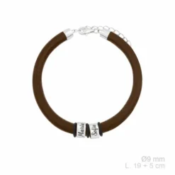 Pulsera Piel Personalizada Tubos Plata