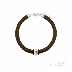 Pulsera Piel Plata Un Nombre