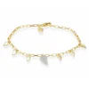 Pulsera REBEL coñac en plata dorada