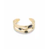 Pulsera rígida bañada en oro 18k con cristales grises Uno de 50