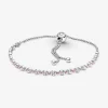 Pulsera rosa y transparente brillante con cierre deslizante - 599377C02