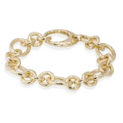 Pulsera Textura XL plata dorada MARINA GARCIA