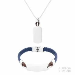 Pulsera y Colgante Hombre Azul