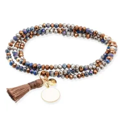 Pulsera Zen Chocolate con chapa Personalizable Marina Garcia