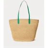 Ralph Lauren capazo verano color natural y detalles verde