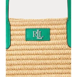 Ralph Lauren capazo verano color natural y detalles verde