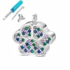 Relicario  Huella Perro Multicolor Plata de ley