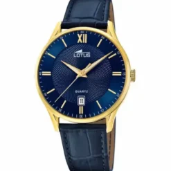 Reloj azul correa de cuero