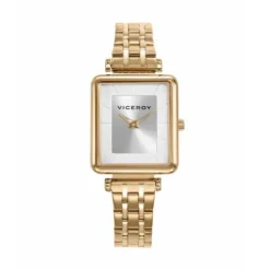 Reloj caja de acero dorado y brazalete de acero Ip dorado con movimiento cuarzo VICEROY