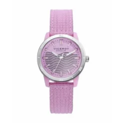 Reloj mujer Ecosolar plástico reciclado rosa nylon 41114-77