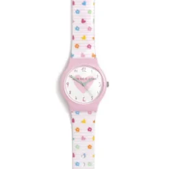 Reloj pequeño flip rayas rosa
