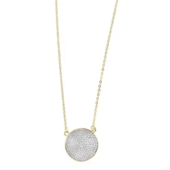 Salvatore Collar Plata Dorada Círculo Circonitas