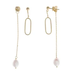 Salvatore Pendientes Cadenas Perla Barroca