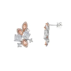 Salvatore Pendientes Circonitas  Rosé