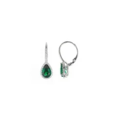 Salvatore Pendientes Circonita Verde y Blanca