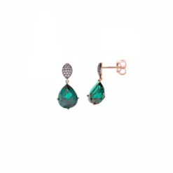 Salvatore Pendientes Verde Rosa