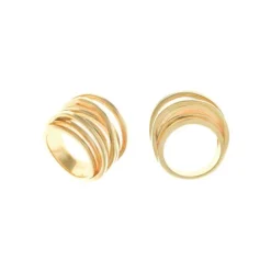 Salvatore Plata Anillo Hilos Dorados