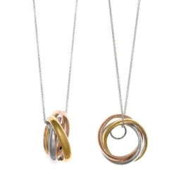Salvatore Plata Collar Aros Tricolor