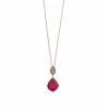 Salvatore Plata Collar Ovalo Rosa